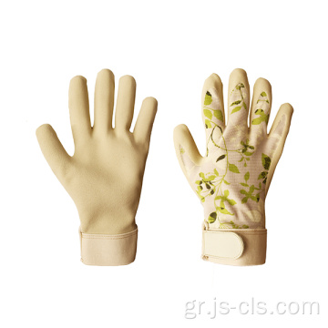 Garden Series Print Spandex Επένδυση γάντια Velcro Latex
